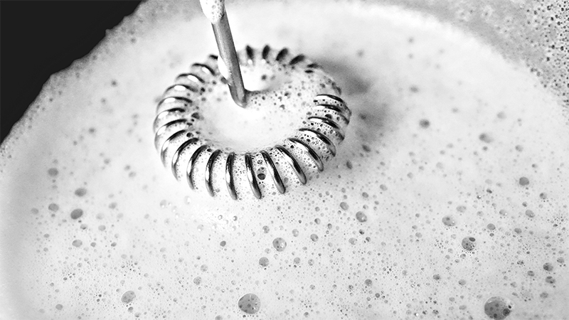 frothy milk close up