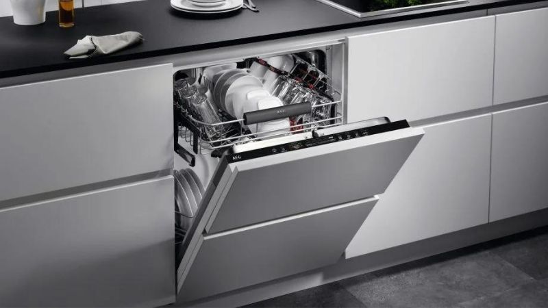 Semi-integrated dishwasher