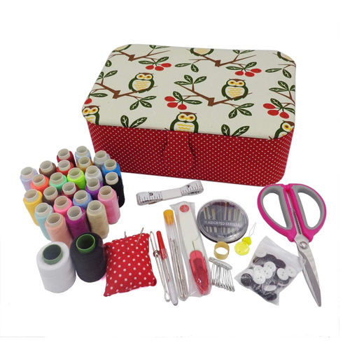 ISOTO Fabric Sewing Basket with Sewing Kit Accessories