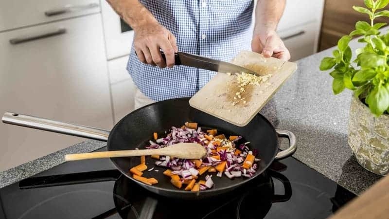cooking in a non stick pan