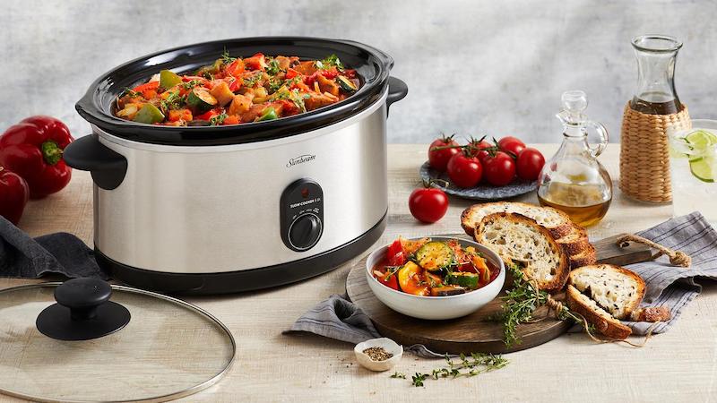 Silver slow cooker