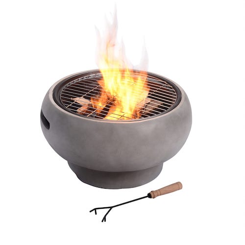 Peaktop Wood Burning Fire Pit for Logs Concrete Style