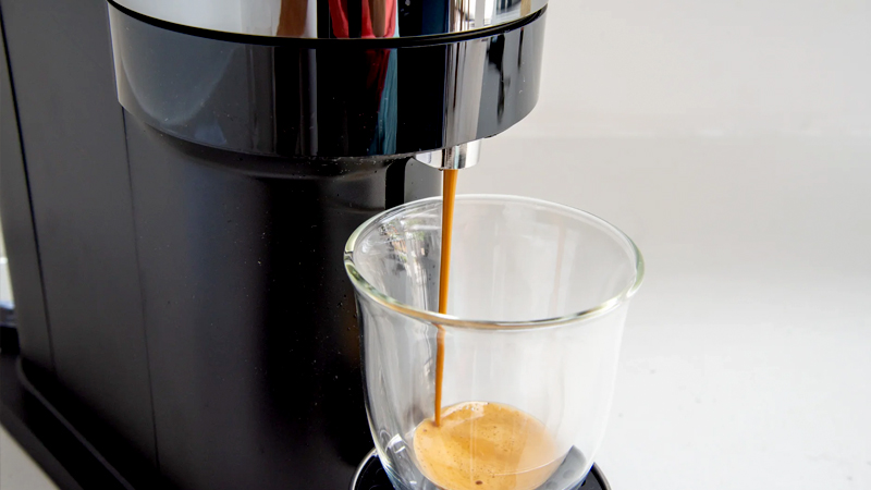 Black coffee pod machine