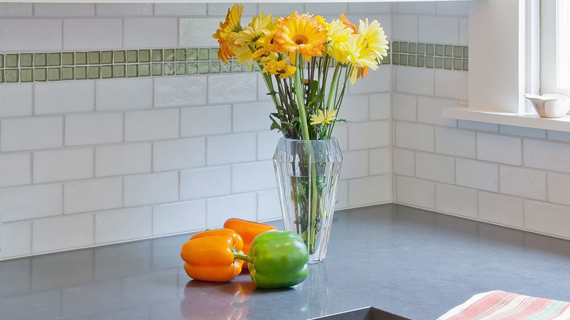 Flowers in a kitchen