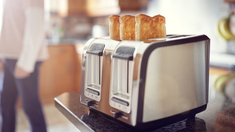 Silver toaster