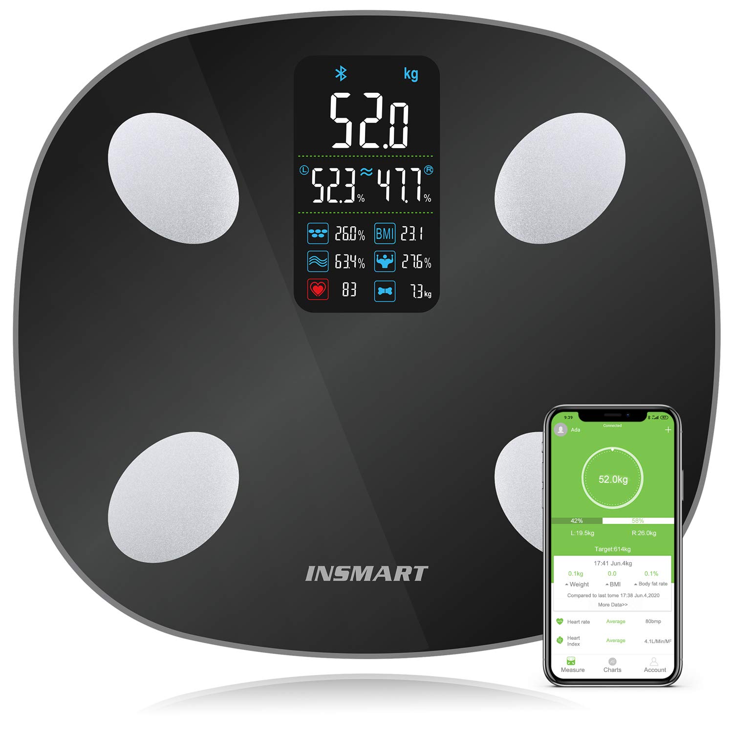 INSMART Bluetooth Digital Bathroom Scales