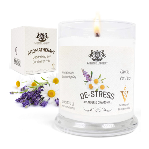 Lavender & Chamomile Aromatherapy Deodorizing Soy Candles for Pets
